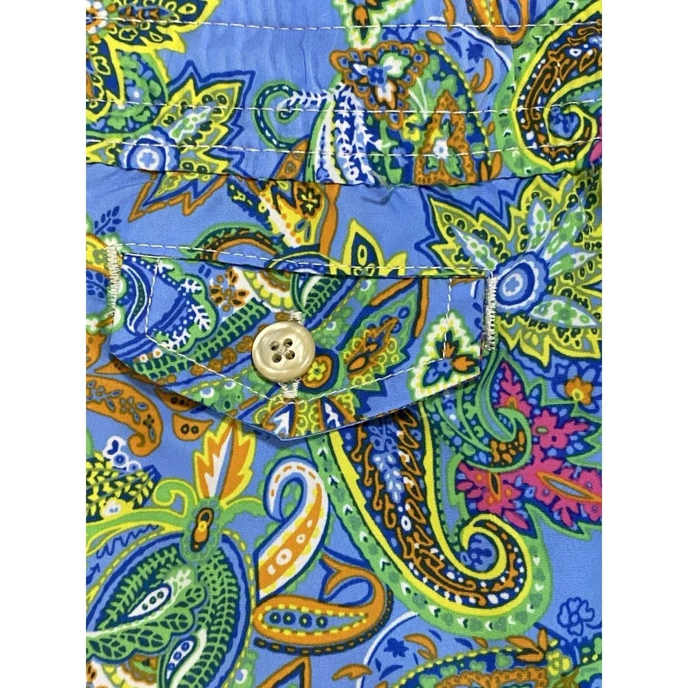 Polo Ralph Lauren‎ Men's Swim Trunks Blue Green Paisley Drawstring Lined - Small